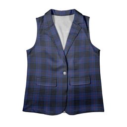 ScotsTee Shop Scottish McKay Blue Modern Women's Tartan Sleeveless Blazer Suit Vest