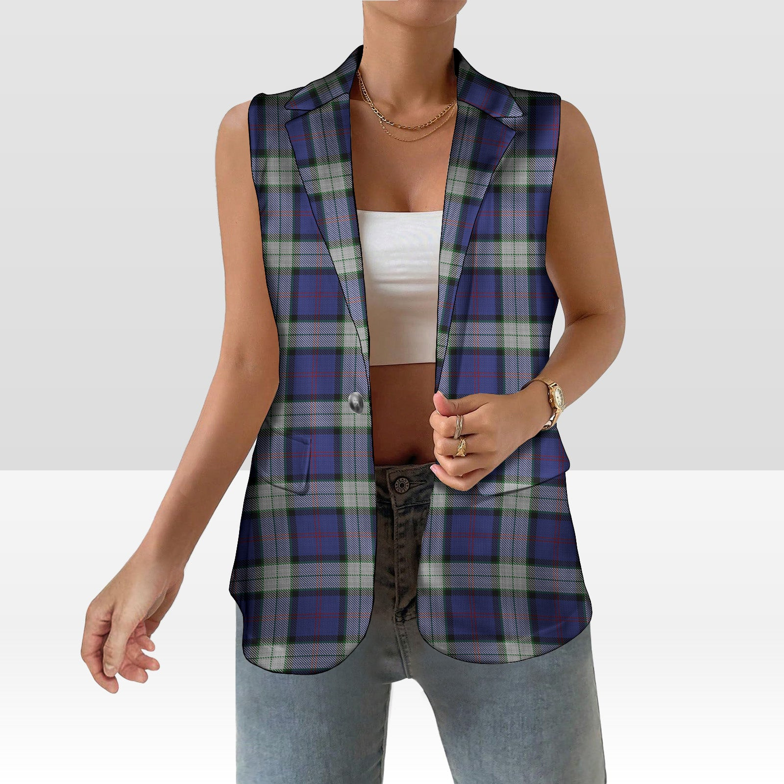 ScotsTee Shop Scottish Sinclair Dress Women's Tartan Sleeveless Blazer Suit Vest