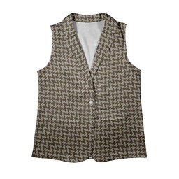 ScotsTee Shop Scottish Shepherd Brown & White Women's Tartan Sleeveless Blazer Suit Vest