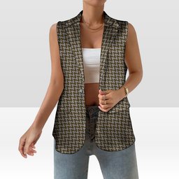 ScotsTee Shop Scottish Shepherd Brown & White Women's Tartan Sleeveless Blazer Suit Vest