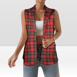 ScotsTee Shop Scottish Stewart Stuart of Bute Women's Tartan Sleeveless Blazer Suit Vest