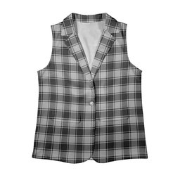 ScotsTee Shop Scottish MacPhee Black and White Women's Tartan Sleeveless Blazer Suit Vest