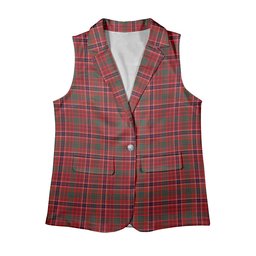 ScotsTee Shop Scottish McRae Red Modern Women's Tartan Sleeveless Blazer Suit Vest