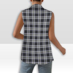 ScotsTee Shop Scottish Menzies Black Dress Women's Tartan Sleeveless Blazer Suit Vest