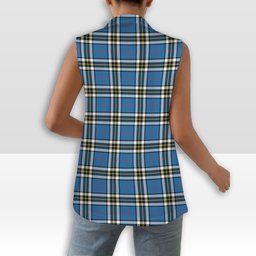 ScotsTee Shop Scottish Thomson Blue Women's Tartan Sleeveless Blazer Suit Vest