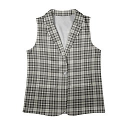 ScotsTee Shop Scottish Scott Black and White Ancient Women's Tartan Sleeveless Blazer Suit Vest