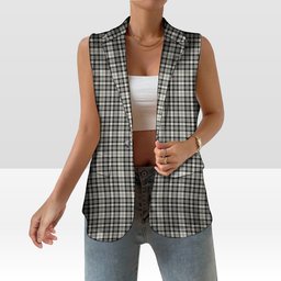 ScotsTee Shop Scottish Scott Black and White Ancient Women's Tartan Sleeveless Blazer Suit Vest