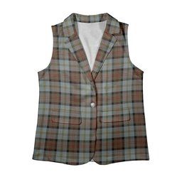 ScotsTee Shop Scottish MacLeod Of Harris Weathered Women's Tartan Sleeveless Blazer Suit Vest