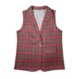 ScotsTee Shop Scottish Shaw Red Modern Women's Tartan Sleeveless Blazer Suit Vest