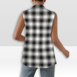 ScotsTee Shop Scottish MacPhee B&W Modern Women's Tartan Sleeveless Blazer Suit Vest