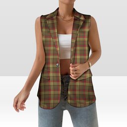 ScotsTee Shop Scottish MacMillan Old Weathered Women's Tartan Sleeveless Blazer Suit Vest