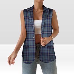 ScotsTee Shop Scottish McRae of America Women's Tartan Sleeveless Blazer Suit Vest