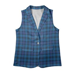 ScotsTee Shop Scottish Hannay Blue Modern Women's Tartan Sleeveless Blazer Suit Vest