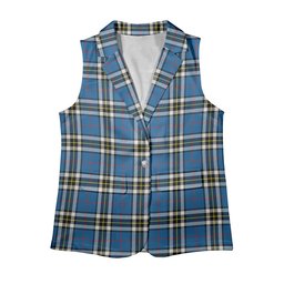 ScotsTee Shop Scottish Thomson Dress Blue Modern Women's Tartan Sleeveless Blazer Suit Vest
