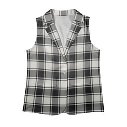 ScotsTee Shop Scottish MacFie Black & White Modern Women's Tartan Sleeveless Blazer Suit Vest