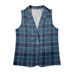 ScotsTee Shop Scottish US Navy Modern Women's Tartan Sleeveless Blazer Suit Vest