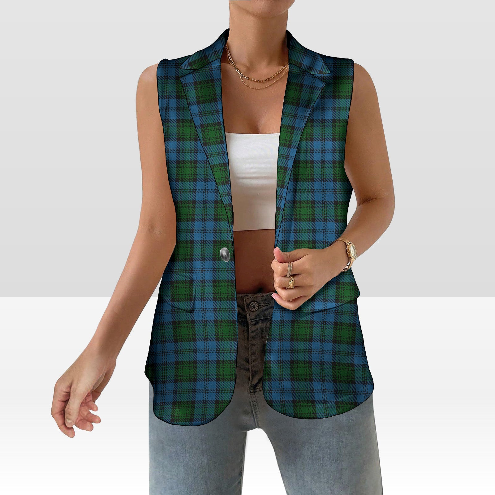 ScotsTee Shop Scottish Kerr Hunting Women's Tartan Sleeveless Blazer Suit Vest