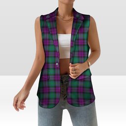 ScotsTee Shop Scottish MacArthur Milton Women's Tartan Sleeveless Blazer Suit Vest