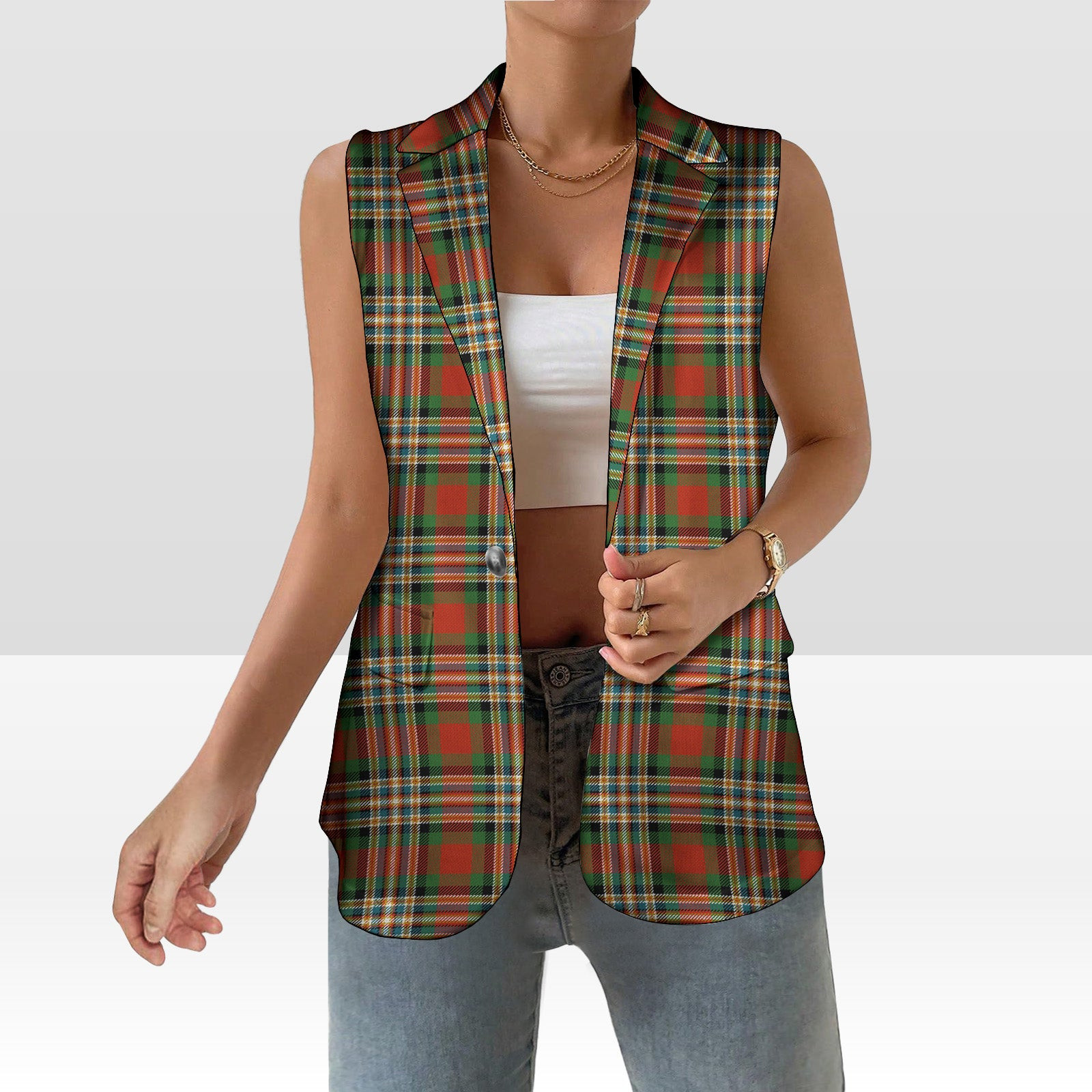 ScotsTee Shop Scottish MacGill Ancient Women's Tartan Sleeveless Blazer Suit Vest