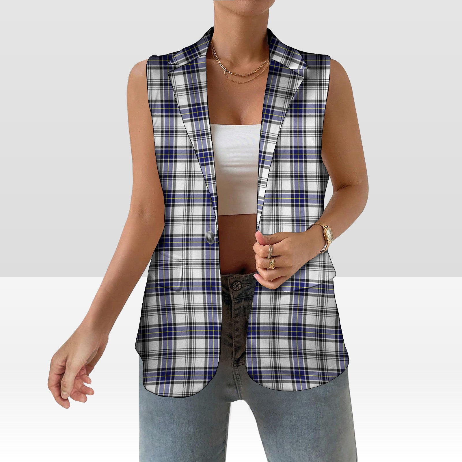 ScotsTee Shop Scottish Hannay SC Women's Tartan Sleeveless Blazer Suit Vest