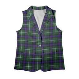 ScotsTee Shop Scottish McDonald of the Isles Hunting Modern Women's Tartan Sleeveless Blazer Suit Vest