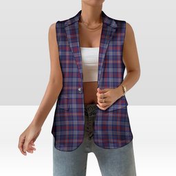 ScotsTee Shop Scottish Parker USA Women's Tartan Sleeveless Blazer Suit Vest
