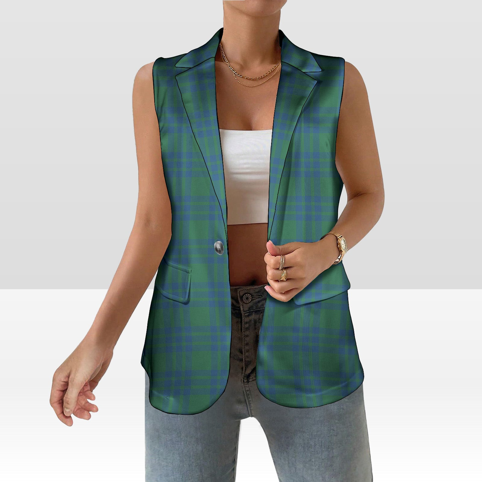 ScotsTee Shop Scottish Montgomery Ancient Women's Tartan Sleeveless Blazer Suit Vest