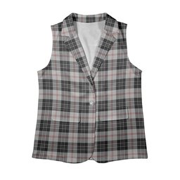 ScotsTee Shop Scottish MacPherson of Cluny Black and White Women's Tartan Sleeveless Blazer Suit Vest