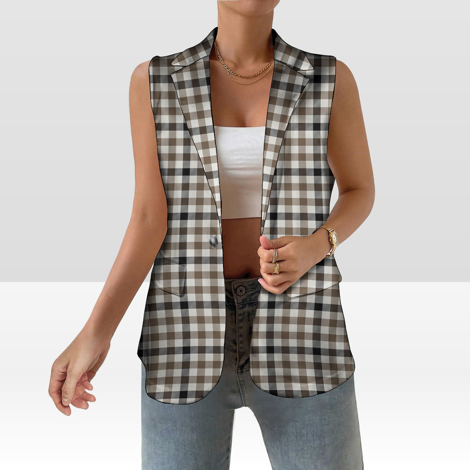 ScotsTee Shop Scottish Hog Ancient Women's Tartan Sleeveless Blazer Suit Vest