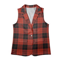 ScotsTee Shop Scottish McLeod Black and Red Ancient Women's Tartan Sleeveless Blazer Suit Vest