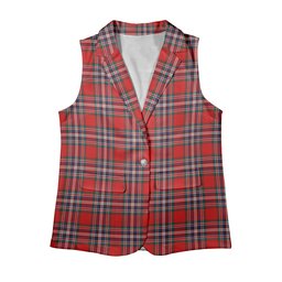 ScotsTee Shop Scottish McFarland Red Modern Women's Tartan Sleeveless Blazer Suit Vest