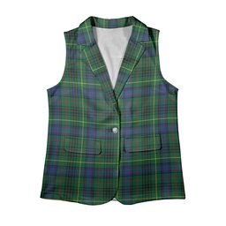 ScotsTee Shop Scottish Stewart Hunting Modern SC Women's Tartan Sleeveless Blazer Suit Vest