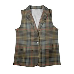 ScotsTee Shop Scottish Stewart Hunting Weathered Women's Tartan Sleeveless Blazer Suit Vest
