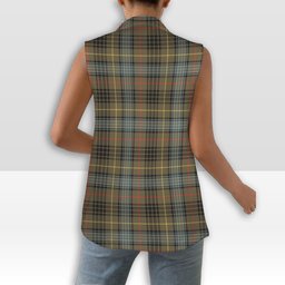 ScotsTee Shop Scottish Stewart Hunting Weathered Women's Tartan Sleeveless Blazer Suit Vest