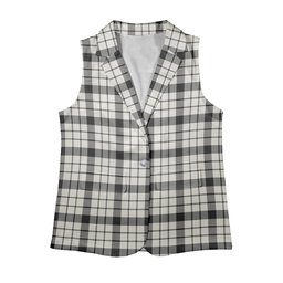 ScotsTee Shop Scottish McFarland Black White Ancient Women's Tartan Sleeveless Blazer Suit Vest
