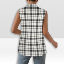 ScotsTee Shop Scottish McFarland Black White Ancient Women's Tartan Sleeveless Blazer Suit Vest