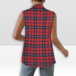 ScotsTee Shop Scottish Wishart Dress Modern Women's Tartan Sleeveless Blazer Suit Vest