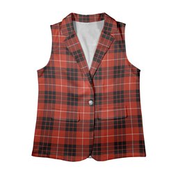 ScotsTee Shop Scottish Munro Black and Red Ancient Women's Tartan Sleeveless Blazer Suit Vest