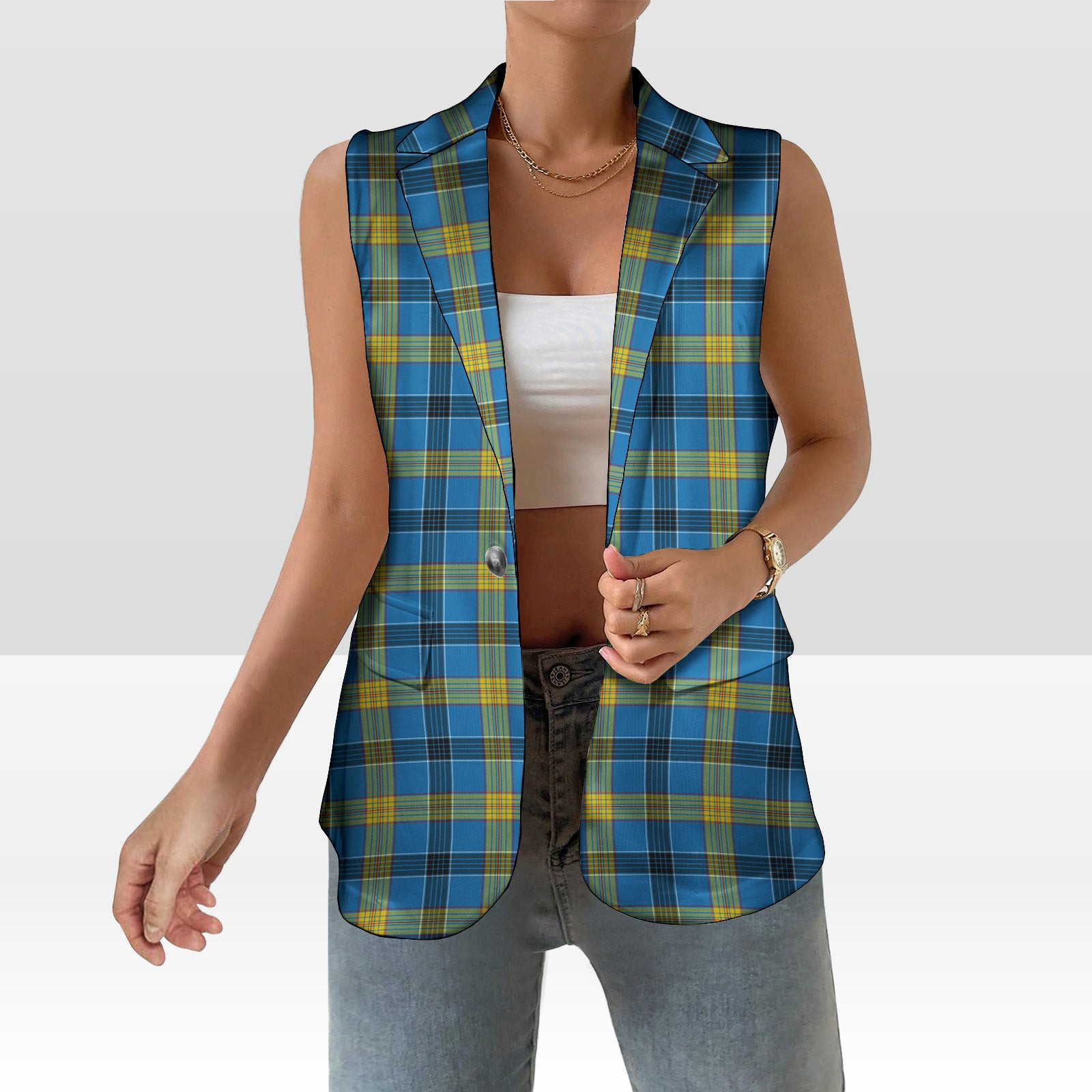 ScotsTee Shop Scottish Laing SC Women's Tartan Sleeveless Blazer Suit Vest