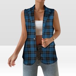 ScotsTee Shop Scottish Ramsay Blue Hunting Women's Tartan Sleeveless Blazer Suit Vest