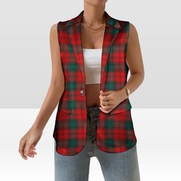 ScotsTee Shop Scottish Lindsay Black lines Modern Women's Tartan Sleeveless Blazer Suit Vest