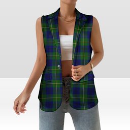 ScotsTee Shop Scottish Johnston Modern Women's Tartan Sleeveless Blazer Suit Vest