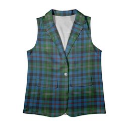 ScotsTee Shop Scottish Stevenson Hunting Red Stripe Women's Tartan Sleeveless Blazer Suit Vest