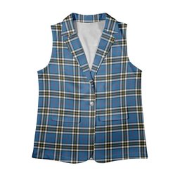 ScotsTee Shop Scottish Thomson Blue Modern Clan Women's Tartan Sleeveless Blazer Suit Vest