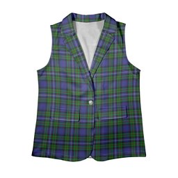 ScotsTee Shop Scottish Robertson Hunting Modern Women's Tartan Sleeveless Blazer Suit Vest