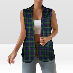 ScotsTee Shop Scottish MacThomas Modern Women's Tartan Sleeveless Blazer Suit Vest