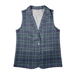 ScotsTee Shop Scottish Hannay Blue Women's Tartan Sleeveless Blazer Suit Vest