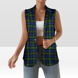 ScotsTee Shop Scottish Smith Modern Women's Tartan Sleeveless Blazer Suit Vest