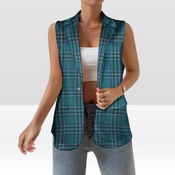 ScotsTee Shop Scottish Kelly Dress Modern Women's Tartan Sleeveless Blazer Suit Vest