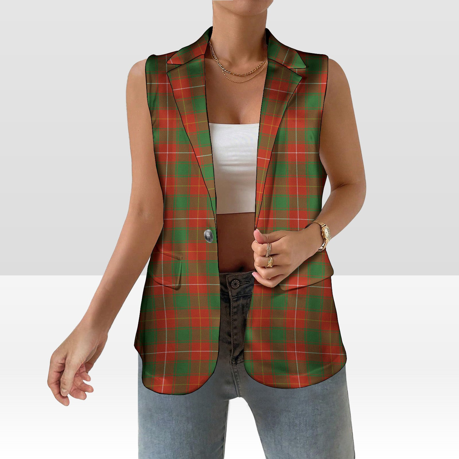 ScotsTee Shop Scottish McFie Ancient Women's Tartan Sleeveless Blazer Suit Vest